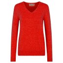Cashmere & Silk Co. Damen Pullover V-Auschnitt rot