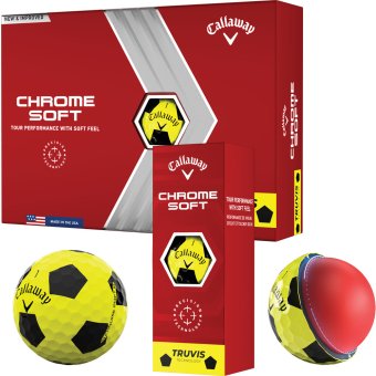 Callaway Chrome Soft Truvis Golfball 3er gelb/schwarz 1