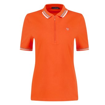 Cherie Golf Damen Polo Lines Halbarm orange L