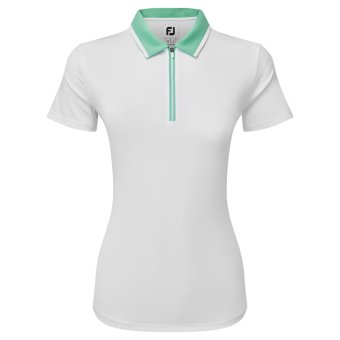 Footjoy Golf Damen Colour Block Polo weiss/mint XL