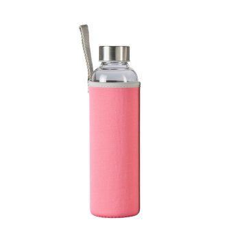 CARYO Glasflasche mit Cover in pink 1